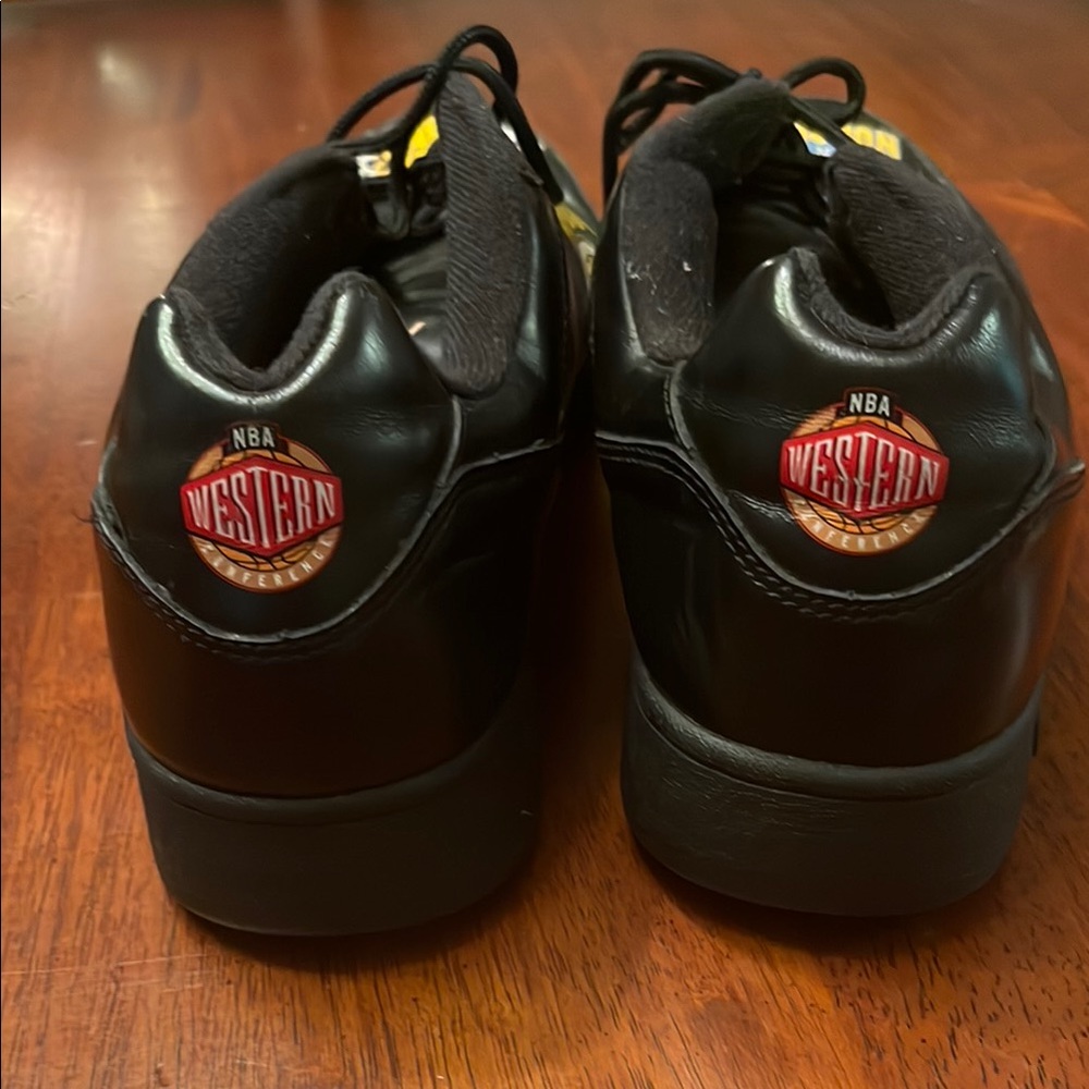 Reebok Black Leather NBA Western Conference Team Logo Sneakers Size13 - Picture 2 of 16